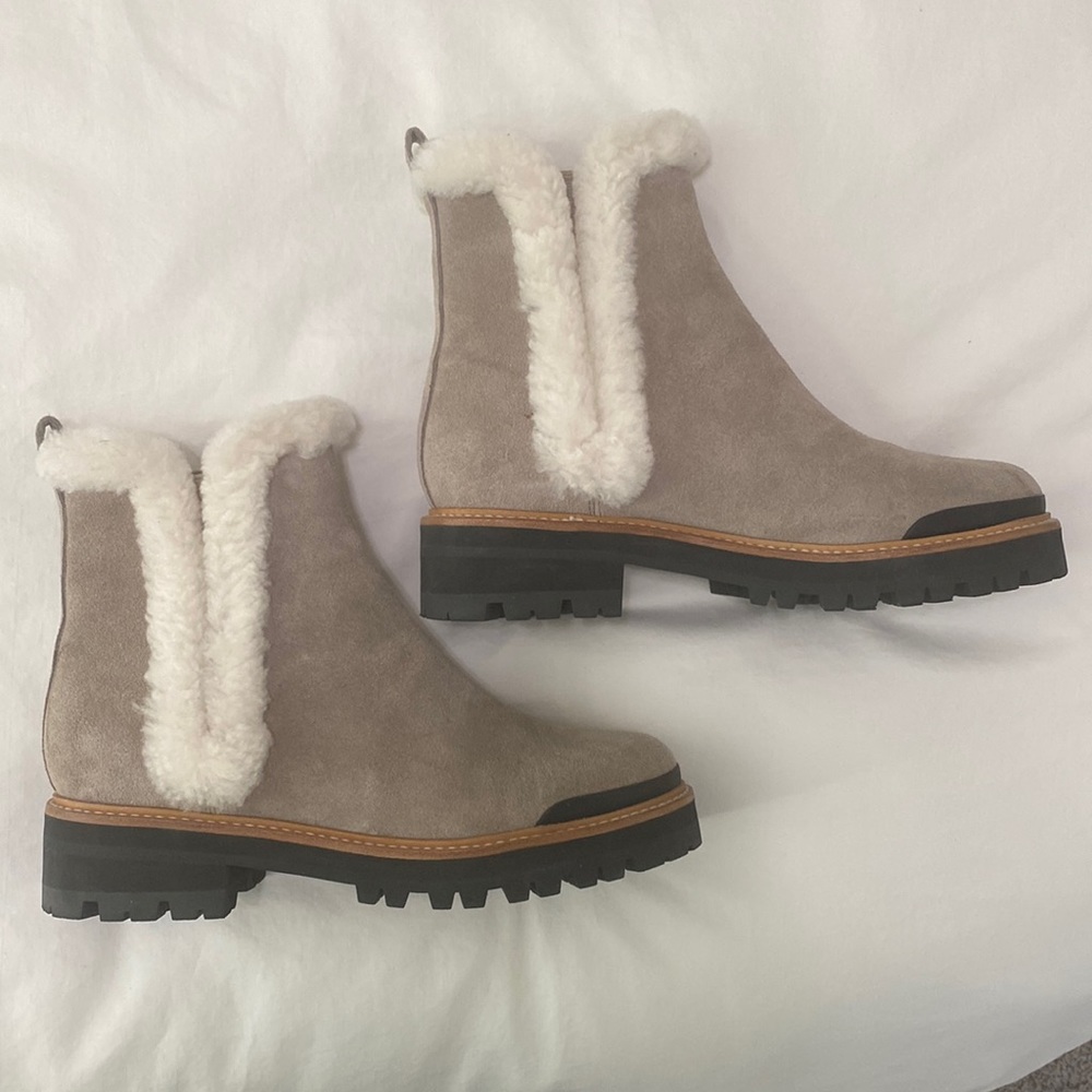 Marc Fisher lug sole fur lined boots
